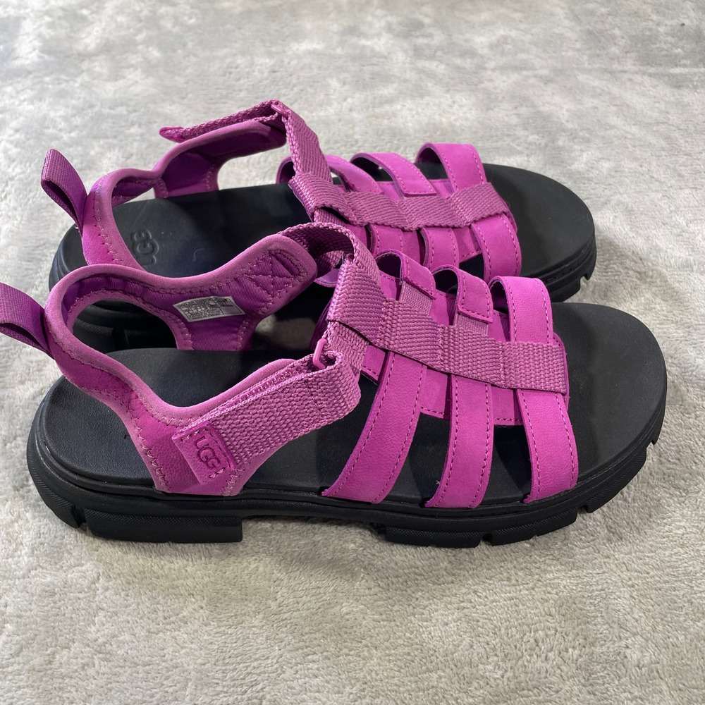 UGG Sandals Mangosteen Ashton Womens 6 Pink‎ Platform Strappy Summer Beach